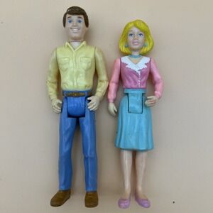 Vintage Playskool Dollhouse Figures Toys Mom Dad Mother Father Parents Dolls